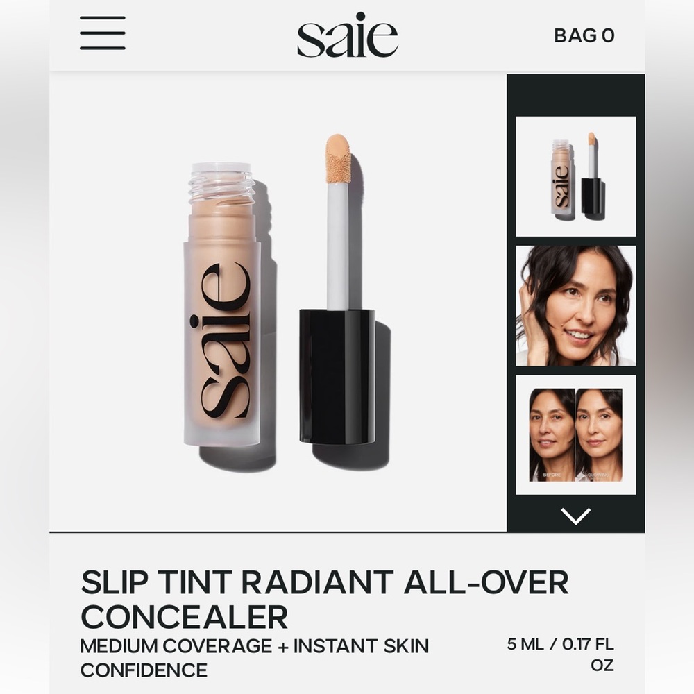 SAIE Slip Tint Radiant All-Over Concealer - 10 Medium with Neutral Undertones